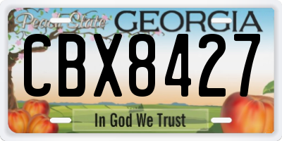 GA license plate CBX8427