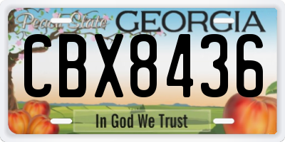GA license plate CBX8436
