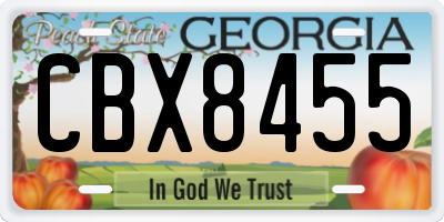 GA license plate CBX8455