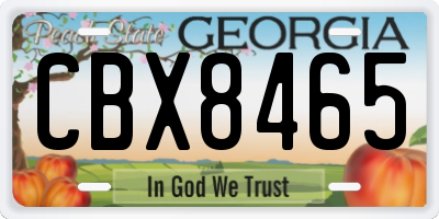 GA license plate CBX8465