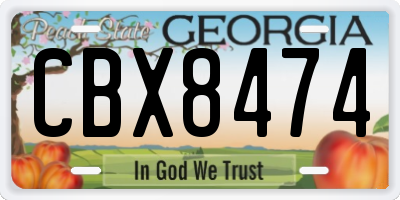 GA license plate CBX8474