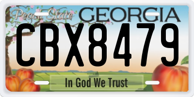 GA license plate CBX8479