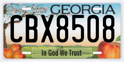 GA license plate CBX8508