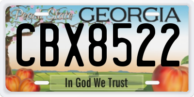 GA license plate CBX8522
