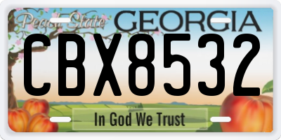 GA license plate CBX8532