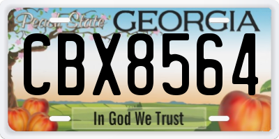 GA license plate CBX8564