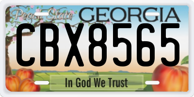 GA license plate CBX8565