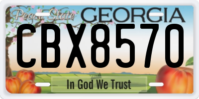 GA license plate CBX8570