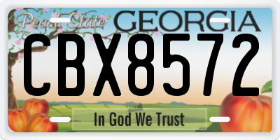 GA license plate CBX8572