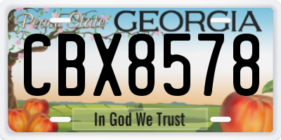 GA license plate CBX8578