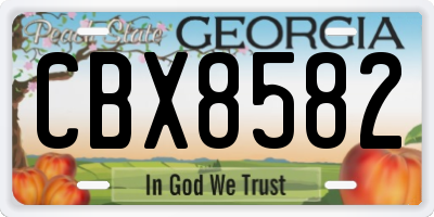 GA license plate CBX8582