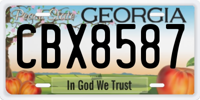 GA license plate CBX8587