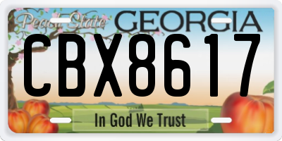 GA license plate CBX8617