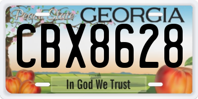 GA license plate CBX8628