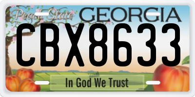 GA license plate CBX8633