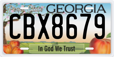 GA license plate CBX8679