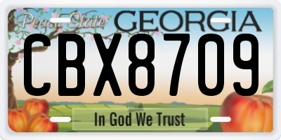 GA license plate CBX8709