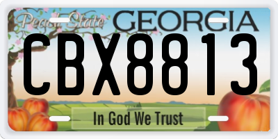 GA license plate CBX8813