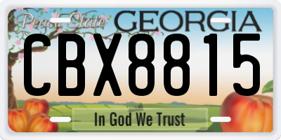 GA license plate CBX8815