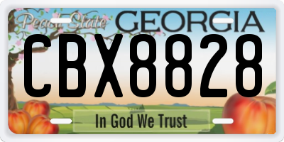 GA license plate CBX8828
