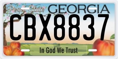 GA license plate CBX8837