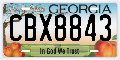 GA license plate CBX8843
