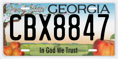 GA license plate CBX8847