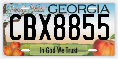 GA license plate CBX8855