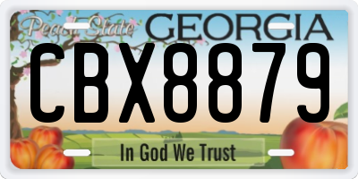 GA license plate CBX8879
