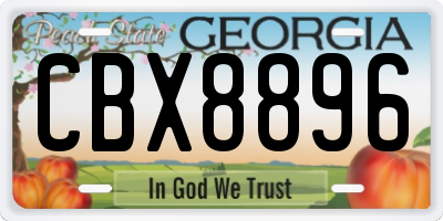 GA license plate CBX8896