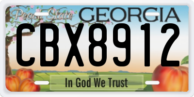 GA license plate CBX8912