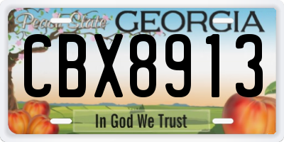 GA license plate CBX8913