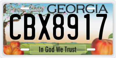 GA license plate CBX8917