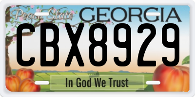 GA license plate CBX8929