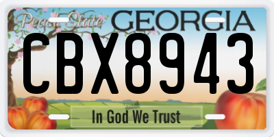 GA license plate CBX8943