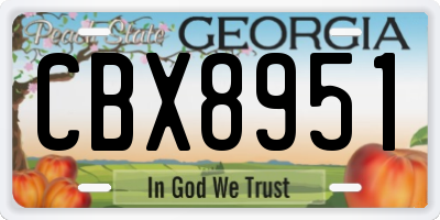 GA license plate CBX8951