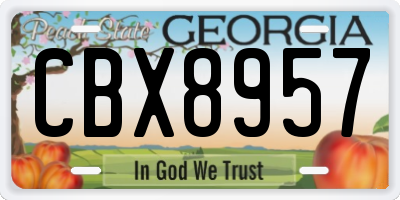 GA license plate CBX8957
