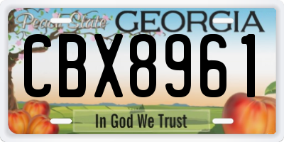 GA license plate CBX8961