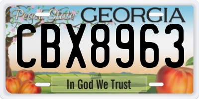 GA license plate CBX8963