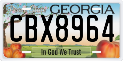 GA license plate CBX8964