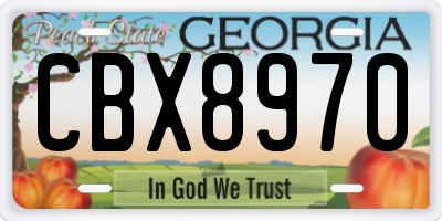 GA license plate CBX8970