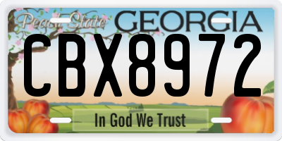 GA license plate CBX8972