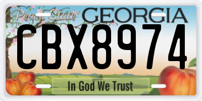 GA license plate CBX8974