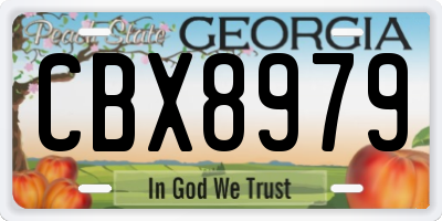 GA license plate CBX8979