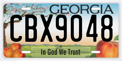 GA license plate CBX9048