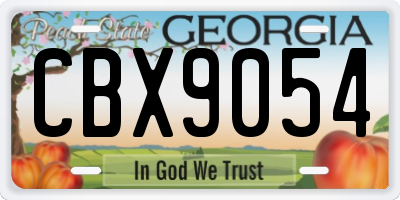GA license plate CBX9054
