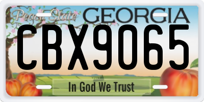 GA license plate CBX9065