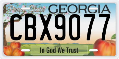 GA license plate CBX9077