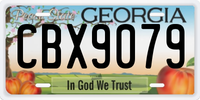 GA license plate CBX9079