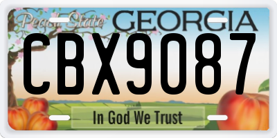 GA license plate CBX9087